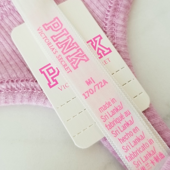 Victoria's Secret PINK Rhinestone Crystal Holiyay Ribbed Thong Panty NWT - Picture 8 of 12